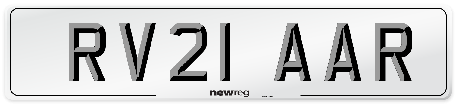 RV21 AAR Number Plate from New Reg